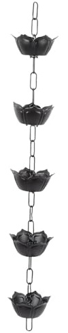 DIRBAK Cadena recogedor de Lluvia, aleación de Aluminio, 3,3 pies, para bajante de jardín, Cadena de Lluvia Decorativa para canalones Exteriores (do)
