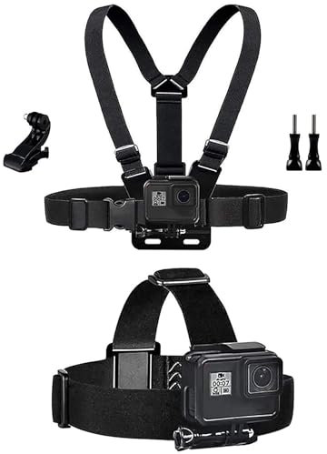 TEKCAM Action Kamera Zubehör Brustgurthalterung Stirnband Halterung Kit Kompatibel mit GoPro Hero 13/12/11/10/9/8/7/Akaso EK7000/APEXCAM/Surfola/Jadfezy