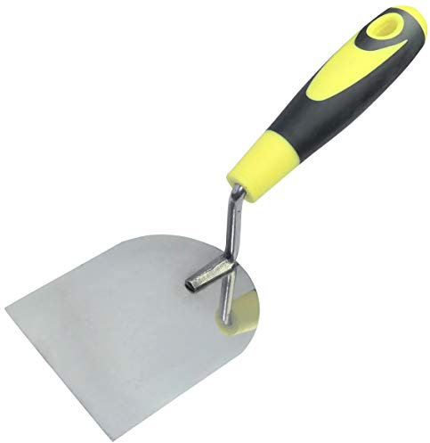 AERZETIX - C45999 - Truelle de Stucateur à Plâtrier 100x120mm - Outil pour Plaquiste/Maçon - Poignée Bi-Matière - Travaux/Maçonnerie/Enduit/Plâtre/Carrelage/Mortier - en Acier