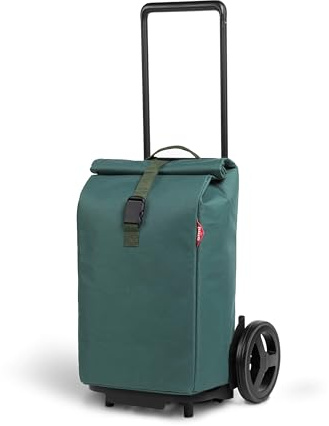 Gimi Kool |carrello portaspesa termico con manico telescopico regolabile | sacca antipioggia chiusura avvolgibile e fibbia | con ruote grandi e parafango | capacità di carico 60 L| 45x38x103 cm