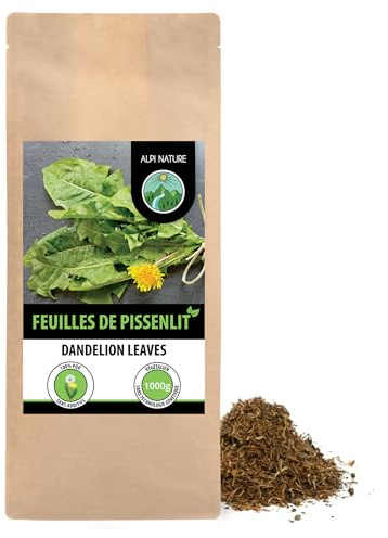 Alpi Nature Diente de Leon Infusión 1kg, Hojas de Diente de León Secas y Cortadas, Té Suelto