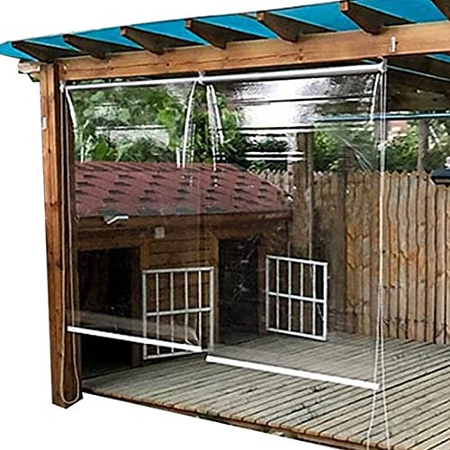 LLXNQ026 Transparente Rollläden für den Außenbereich,Wasserdichtes Klares Rollo,Wetterfest Rollo aus Kunststoff Durchsichtige Garten Pergola Türen & Fenster Rollos,Anpassbar (90x250cm/35.4x98.4in)