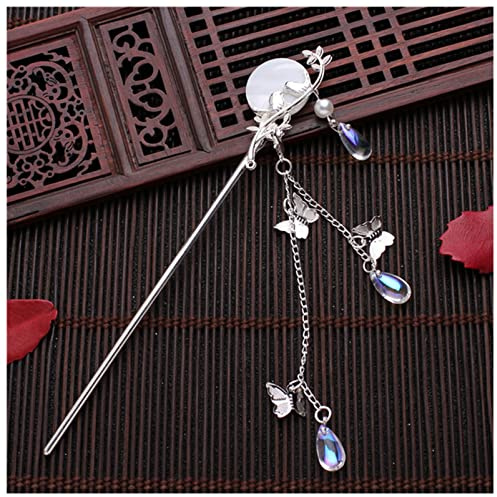 PiurUf Épingle À Cheveux Classic Pearl Tassel Papillon Papillot Stick Hair Plaque Coiffure Coiffure Blanc Coiffure De Cheveux Coiffure Cheveux Bijoux Bijoux Épingle À Cheveux Mariage (Size : 6)