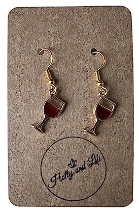 Wine Glass Earrings, Wine Earrings, Wine Glasses Earrings, Red Wine Hooks, Wines Earrings, Wine Drop And Dangle