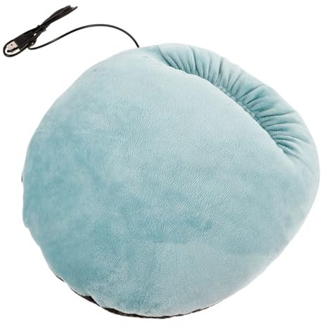 Healeved Chauffe-pieds Électrique USB en Peluche Vert, Chaussures Chauffantes de Chaussure, Isolation Thermique Rapide, pour Bureau et Dortoir en Hiver