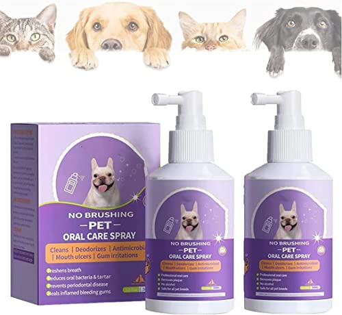 Lovelycat Dentifricio per cani Rimuovi Tartaro Dentifricio per cani e gatti Animali domestici Cura dentale Spazzolino orale Gengive Alito cattivo Placca Gel per animali domestici Spray per cani (2PC)