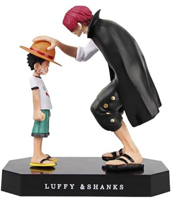 Huanmin One Piece PVC Luffy & Shankers Anime-Figur, Ornament Mit Shanks, Themen-Modell, Deko Sammlerstück, Desktop Dekoration Figurine