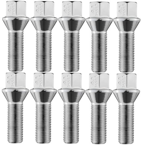 Bulloni per Ruota 10 Pezzi Bulloni Ruota M14 x 1,5 35mm Bulloni Ruote Bullone Ruota Bulloni per Ruote per Cerchi in Alluminio per Ruote Auto