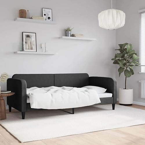 CKioict Palettenbett Modernes Bettgestell Jugendbett Tagesbett Schwarz 90x190 cm StoffGeeignet für Gästezimmer, B&Bs, Schlafzimmer
