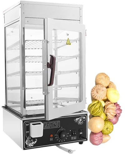 forplubossmmp Vaporiera Elettrica A 5 Strati/Scaldavivande Caldi per Uso Commerciale/Macchina A Vapore con Intervallo di Temperatura 30-110℃ per Ristorante/Panini Riscaldati con Facilità - 1200w
