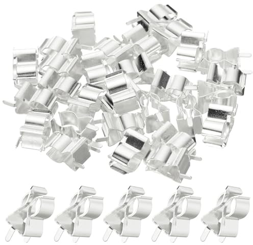 QUARKZMAN 30pz Fusibili Morsetti per 6x30mm Vetro Ceramica Tubo Supporto Morsetti Vetro Ceramica Tubo Supporto Morsetti Ottone Clip Portafusibili Clip Portafusibili Argento