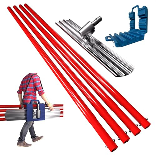 RUPERTOOL Concrete Bull Float Tools Kit, Aluminum Magnesium Alloy Float 48'' x 8 , for Concrete Finishing, with Carrying Plastic Tool Box and Belt | Tools Kit with Carrying Plastic Tool Box and Belt, Reach Up to 224 Inches, Concrete Finishing Tools