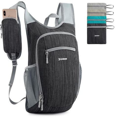 G4Free 15L Wander-Tagesrucksack, leichter Reise-Rucksack, verstaubar, für den Außenbereich, lässig, faltbar, Schultertasche