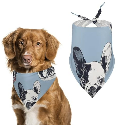 Hundehalstücher Französische Bulldogge Muster Hundeschal, Haustiertuch Groß: 70 * 30CM