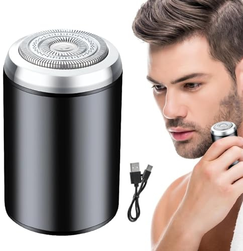 SOP-ami M-ini - Afeitadora eléctrica portátil de bolsillo, herramienta de afeitado impermeable, afeitado húmedo y , recortadora recargable por USB de bajo ruido, para hombres y mujeres, viajes al