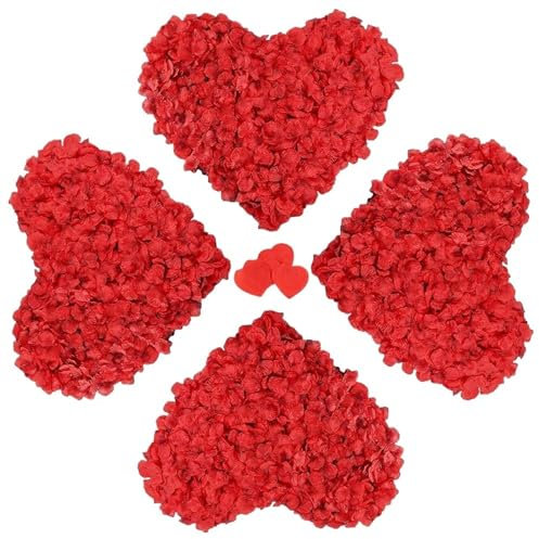 NihaoWXM RosenbläTter 1200 Stück rote künstliche Rosenblätter, künstliche Rosenblätter, romantische Nacht, Valentinstag, Hochzeit, Party, Dekoration