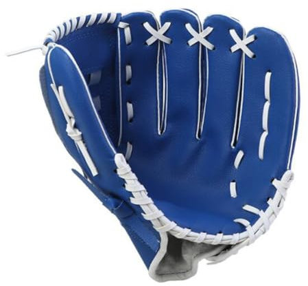 Fangxuee Outdoor Sports Left Hand Training Practice Softball Baseball Gloves Pitcher Hand Players Pocket Glove 12.5Inch Blue