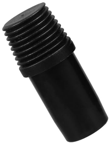 Sosoport German Threaded Handle Adapter for Broom and Mop Replacement Black Metal Pole Tip Fits Standard Extension Poles 1-piece Design for Easy Use