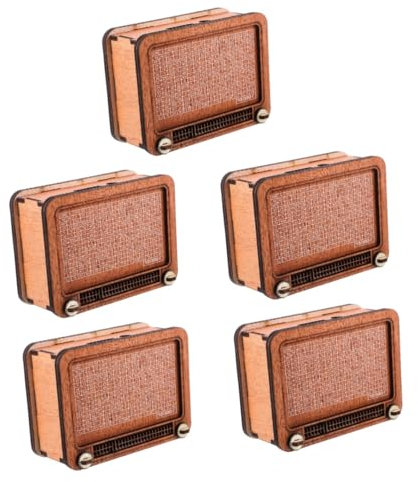 SHINEOFI 5 Stück Spardose Aus Holz Mit Theke Theke Sparschwein Kindergeschenk Holzhandwerk (eine Art Radio) Geldbank Kinderzimmer Dekoration Halter Münzbank Für Den Haushalt Die Hölzern