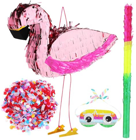 BESPORTBLE 1Satz Flamingo Pinata Für Kindergeburtstag Große Pinata Augenmaske Und Einfach Zu Befüllen Partydeko Für Unvergessliche Feiern