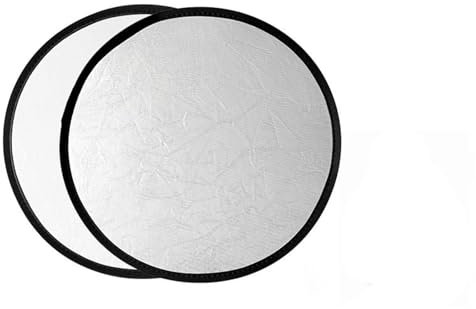 SUBLXPoten Licht-Reflektor 2-in-1-Multi-Disc-Licht-Rundreflektor mit Tasche, tragbar, zusammenklappbar, Silber, Gold, Weiß, for Fotostudio Fotografie Reflektor(30cm White Silver)