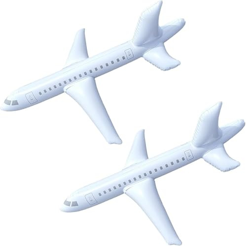 2 Stück Aufblasbares Flugzeug, 1m Spielzeugflugzeug, Flugzeug Ballon Luftballons, Helium Balloon, für Jungen Mädchen Geburtstagsdeko Kindergeburtstag Geburtstag Party Dekoration