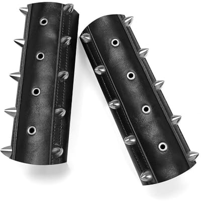 Läderarmskydd cosplay retro punk dubbad handledsskydd retro armband