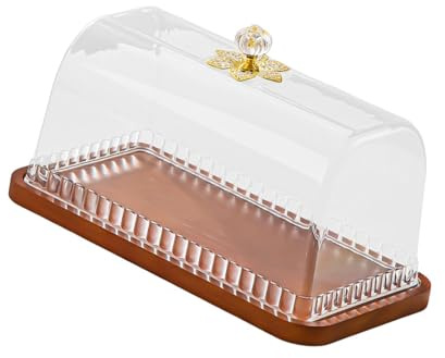 predolo Présentoir à gâteaux avec couvercle, réutilisable et multifonctionnel, pour cupcakes, tartes, desserts, cuisines et restaurants, Rectangle