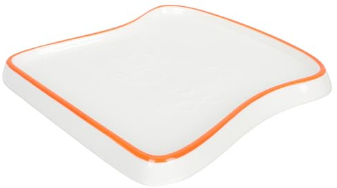 KAILIKETIY Ceramic Breakfast Meal Tray Orange Toast Shape Food Plate for Household Use Sturdy Daily Serving Plate Kitchen Dining Accessory