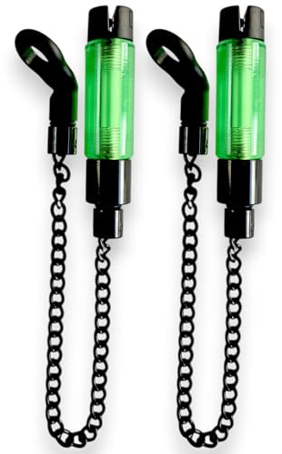 TJR Tackle 2 x Mag Pro Bite Indicators Bobbins with Magnetic Line Clip, Short 14cm Chain, For Fishing Bite Alarms