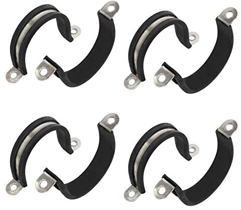 sourcing map 8stk 38mm Dmr Gummi gefütterte U Form 304 Edelstahl Schlauchklemme Rohr DE de