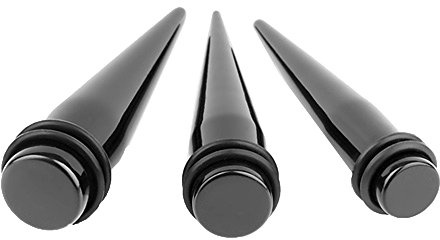 Piercingfaktor Piercing Ohrpiercing Dehnungsstab Dehnstab Taper Expander Ohr Stab 3er Set Schwarz 12mm 16mm