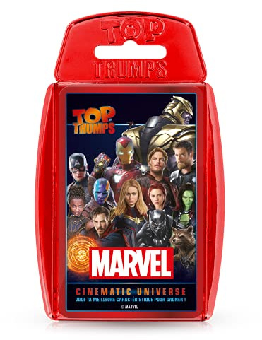 Winning Moves Top Trumps Marvel Cinematic Universe – Kartenspiele – Gesellschaftsspiel – Schlachtspiel – Reisespiel – für 2 bis 6 Spieler – ab 6 Jahren – französische Version