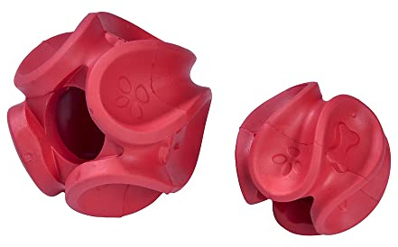 Bobby Canifrance, Wawe, Pelota De Goma para Higiene Dental, Juguete para Perros Resistente, Lavable, Rojo, 8 x 8 x 7 cm