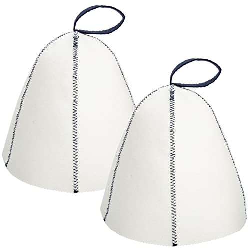 Luxshiny 2 Stück Saunahut Saunakappe Filzkappe Sauna Hut Mütze Filzhut Herren Damen Wolle Filz Saunamütze Saunakappe für Frauen Männer Wellness Mütze Duschhaube Bade Kopfbedeckung
