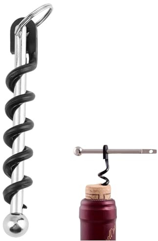 Mini Apribottiglie di Vino, Mini Portachiavi Cavatappi Piccoli Portachiavi Apribottiglie Portatile Apribottiglie in Sughero Apribottiglie Multifunzione Portachiavi