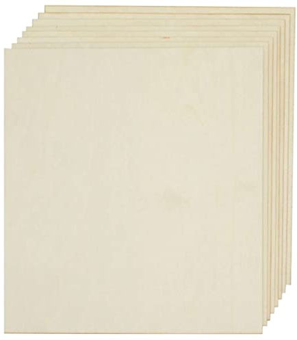 Tablero de madera contrachapada de 2 mm, 1/8 x 12 x 20 pulgadas, hojas finas de madera de tilo, perfectas para manualidades, proyectos escolares y proyectos de bricolaje, hojas de abedul báltico