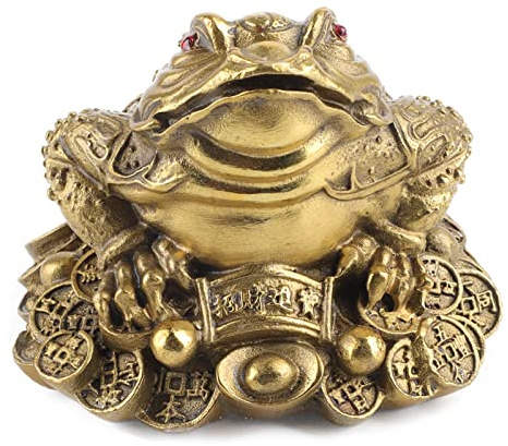 Geldfrosch Messing Glückskröte,Brass Golden Toad Three legged Lucky Pray Decoration Shop Feng Shui Dreibeiniger Reichtum Parlor Opening Gift (1) Traditioneller Frosch für Wohlstand Home Office De