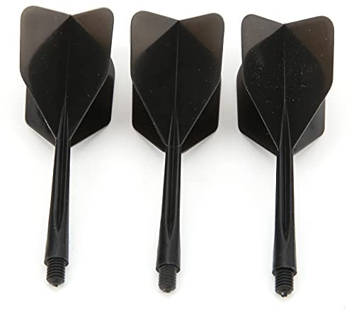 VGEBY Integrierter Dartpfeil und Flights, 3 Stück 2BA Integrierter Transparenter Dartschaft und Flights Standardform Anti-Break (Schwarz)