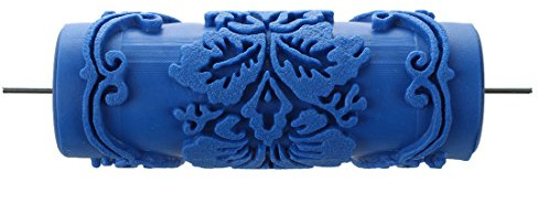 Doumneou Farbroller mit dekorativem Muster, Blumenmuster, 15 cm, Blau