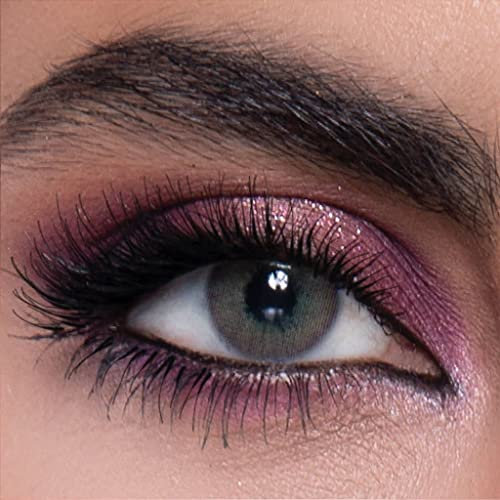 LA' BELLA farbige Kontaktlinsen DIMGRAY (Dioptrien -0.00) – MILANO SERIE, stark deckende Monatslinsen für 3 Monate, Dunkelgrau Grüne Farblinsen, perfekt für dunkle Augen