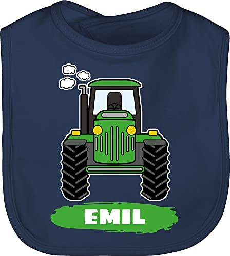 Geschenk mit Namen personalisiert by Shirtracer - Baby Lätzchen - Traktor Trekker Buldog Schlepper