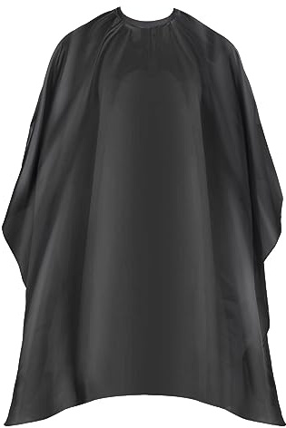 Omvoina Professional Hair Cutting Cape with Adjustable Snap Closure, Salon Barber Cape,Waterproof Hairdressing Salon Cape - 57 x 51(Black), Black, Regular