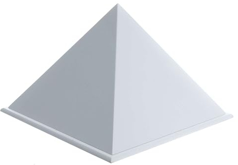 Holyart Pyramid Cremation urn in Glossy White Lacquer 5L