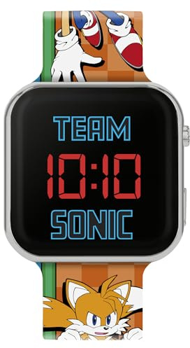 Sonic The Hedgehog Reloj Azul con Correa LED para Niños o Niñas SNC4322M