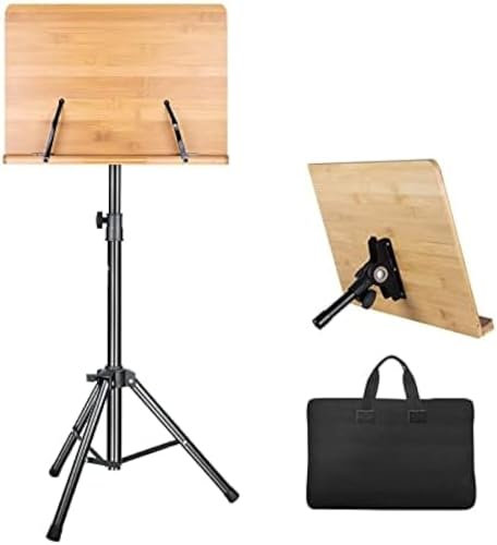 Notenständer Aus Holz, Zusammenklappbarer Notenständer Mit Doppeltem Verwendungszweck Und Desktop-Bücherständer, Metallstativ, Klaviernotenhalter, Notenhalter Für Klavier, Keyboard, Ständer Und Bü