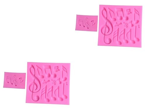 Alipis 4 Stück Notizen Schimmel silikonbackformen silokonbackformen Kuchenfondant Backformen mit Musik Silikonformen klassische Fondantform Backwerkzeug Schokolade Kuchenform Ton Rosa