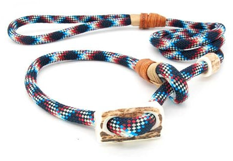 Retriever-Leine/Moxonleine Elegant-Style | handgefertigte Hundeleine aus Tau mit Halsbandfunktion & Horn-Stopper | 10mm – kraftvoll, stilvoll & komfortabel | Training, Alltag & Spaziergang