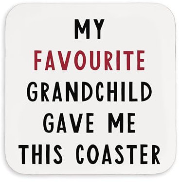 Manta Makes Favourite Grandchild gave me This Mug, Funny Grandad Birthday Gifts, nan Grandma Funny Joke Mug for Birthday or Christmas Mothers/Fathers Day (Coaster)