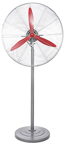 Ventilador de pared/pedestal, motor de CC potente y de bajo consumo, aspas de aluminio dobles, 3 velocidades, 3 modos de funcionamiento, ventilador industrial con oscilación de 90° (65 cm|suelo)